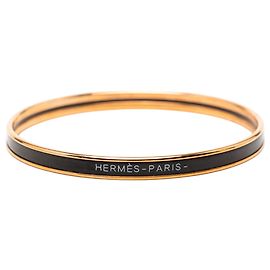 Bracciale Hermès Extra Narrow Enamel Uni Bangle 62 nero Nero