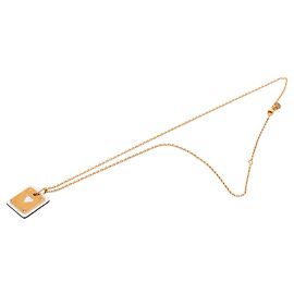 Pendentif collier As de Coeur en cuir Swift plaqué or rose rose Hermès Rose