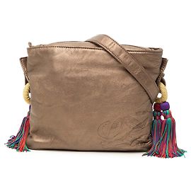 Bolsa transversal LOEWE Nappa Metallic Flamenco com tassel, marrom Marrom