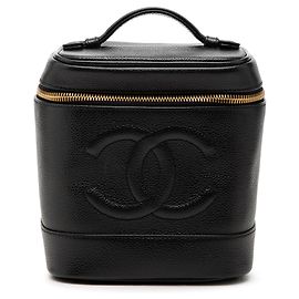 Black Chanel CC Caviar Vanity Bag Black