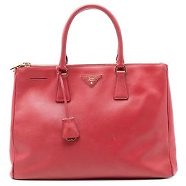 Bolso Satchel Prada Large Saffiano Lux Galleria Double Zip Rojo Roja