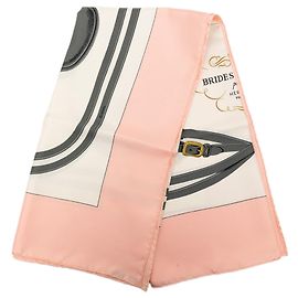 Lenço de seda rosa Hermès Brides de Gala 90 Scarves Rosa