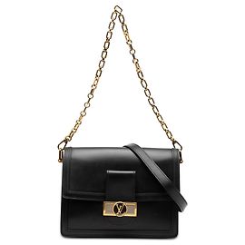 Borsa a tracolla Dauphine MM in pelle di vitello nera Louis Vuitton Nero