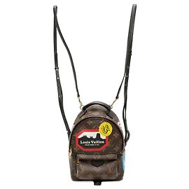 Mochila Louis Vuitton Monogram World Tour Mini Palm Springs marrom Marrom