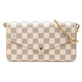 Borsa a tracolla Louis Vuitton Damier Azur bianca Bianco