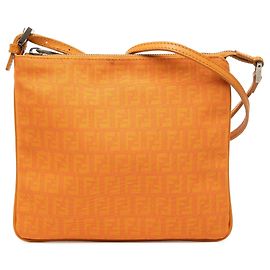 Bolsa transversal Fendi Zucchino em canvas laranja Laranja