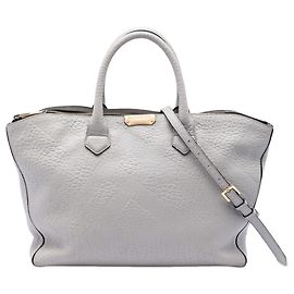 Bolsa Dewsbury em couro com relevo cinza Burberry Cinza
