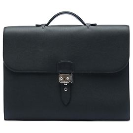Black Hermès Togo Sac A Depeches 38 Business Bag Black