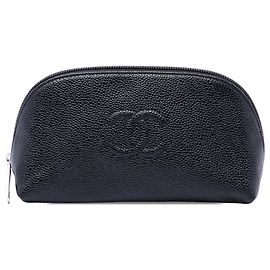 Chanel CC Caviar Kosmetiktasche Schwarz Schwarz