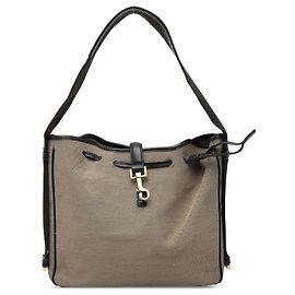 Black Gucci Canvas Drawstring Shoulder Bag Black