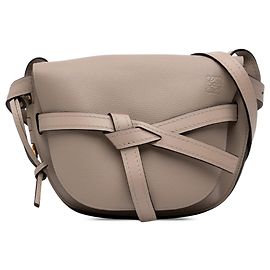 Pequena bolsa transversal de couro bege LOEWE Gate Bege