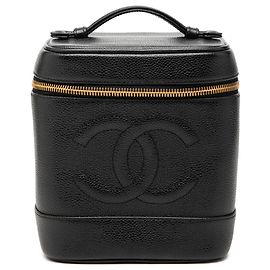 Bolsa de Vanity Chanel CC Caviar preta Preto