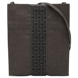Gray Hermès Canvas Herline Pochette Crossbody Bag Grey