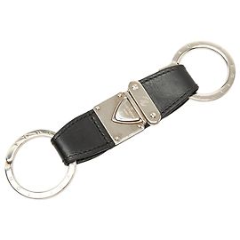 Chaveiro de anel valet em couro preto Louis Vuitton Preto