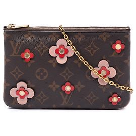 Pochette bandoulière Louis Vuitton Monogram Blooming Flowers Double Zip marron Marron