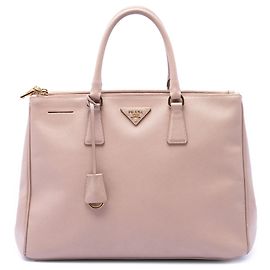 Bolsa Prada Large Saffiano Lux Galleria Double Zip marrom Marrom