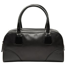 Borsa bowling in pelle di vitello morbida nera Prada Nero