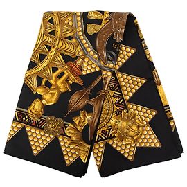 Black Hermès L Or des Chefs Silk Scarf 90 Scarves Black