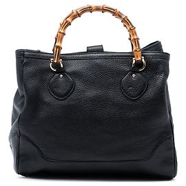 Tote Diana in pelle di vitello bambù nero Gucci Nero