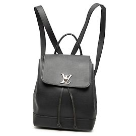 Black Louis Vuitton Taurillon Lockme Backpack Black