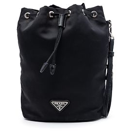 Black Prada Tessuto Drawstring Pouch Black