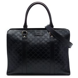 Black Gucci Medium Guccissima Briefcase Business Bag Black