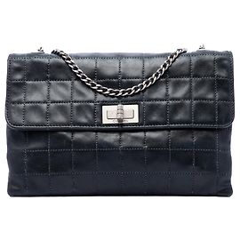 Black Chanel Chocolate Bar Lambskin Reissue 2.55 Chain Handbag Black