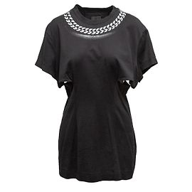 Robe mini en coton avec découpes noir et blanc Givenchy Taille US S Noir