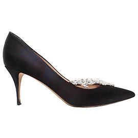 Escarpins ornés noirs Manolo Blahnik Nadira Taille 41 Noir