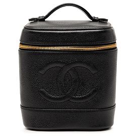Bolsa de Vanity Chanel CC Caviar preta Preto