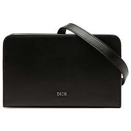 Borsa Messenger Ultra Pouch Dior in pelle nera con quadrante Nero