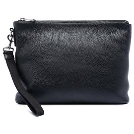 Schwarze Gucci Lederclutch Schwarz