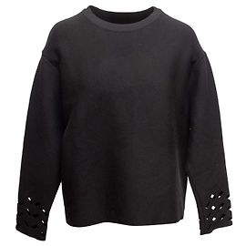 Alaïa Schwarzer Alaia Wollpullover mit Cutout-Details an den Manschetten Größe IT 40 Schwarz