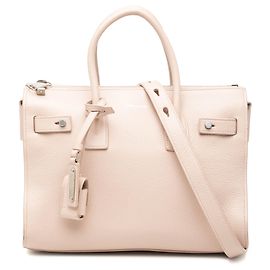 Borsa Saint Laurent Sac De Jour in pelle di vitello granulata rosa Rosa