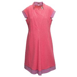 Robe en tweed de coton color block rose et lilas Chanel Taille FR 46 Rose
