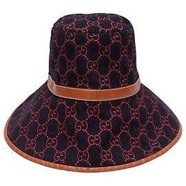 Navy & Multicolor Gucci Monogram Wool Bucket Hat Blue