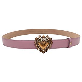 Cinturón rosa Dolce & Gabbana con hebilla de corazón adornada con perlas falsas Talla 36 Rosa