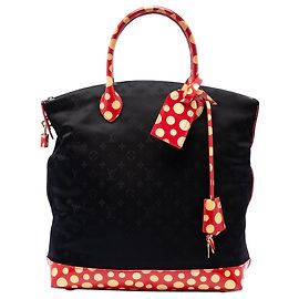 Black Louis Vuitton Yayoi Kusama Monogram Lockit Vertical Dots Infinity MM Handbag Black
