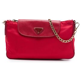 Bolsa transversal Prada Tessuto com acabamento em Saffiano vermelho Vermelho