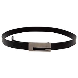 Cinto Gucci de couro preto com fivela de logotipo Preto