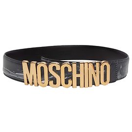 Moschino Logo Gürtel Schwarz & Weiß Größe 38 Schwarz