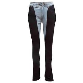 Thierry Mugler Jean bicolore Mugler Light Wash & Black Taille US 27 Bleu