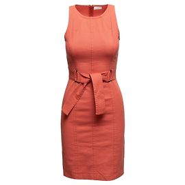 Valentino Garavani Robe ajustée sans manches en coton corail Valentino Taille US 4 Orange