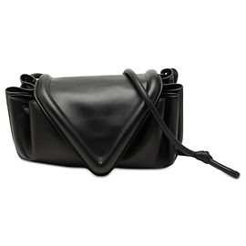 Piccola borsa a tracolla Beak in agnello nero Bottega Veneta Nero