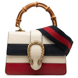 Bolsa Dionysus Gucci em couro de vitelo e bambu branco com alça Web Branco