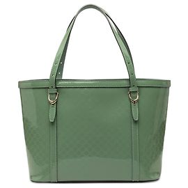 Tote Nice em microguccissima verniz verde Gucci Verde