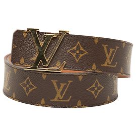 Cinto reversível Louis Vuitton Monogram Initiales marrom Marrom