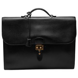 Black Hermès Togo Sac a Depeches 41 Business Bag Black