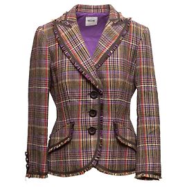 Karo-Wollblazer in Braun & Multicolore Moschino Cheap and Chic Größe IT 46 Braun