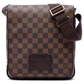 Borsa a tracolla Louis Vuitton Damier Ebene Brooklyn PM Marrone Marrone